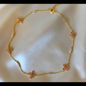Dainty Butterfly Gem Choker NEW